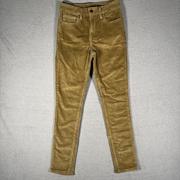 Levi’s 721 Corduroy Pants Women’s Size 29x30 Fit 28x28 Golden Brown Olive Skinny - Picture 1 of 14
